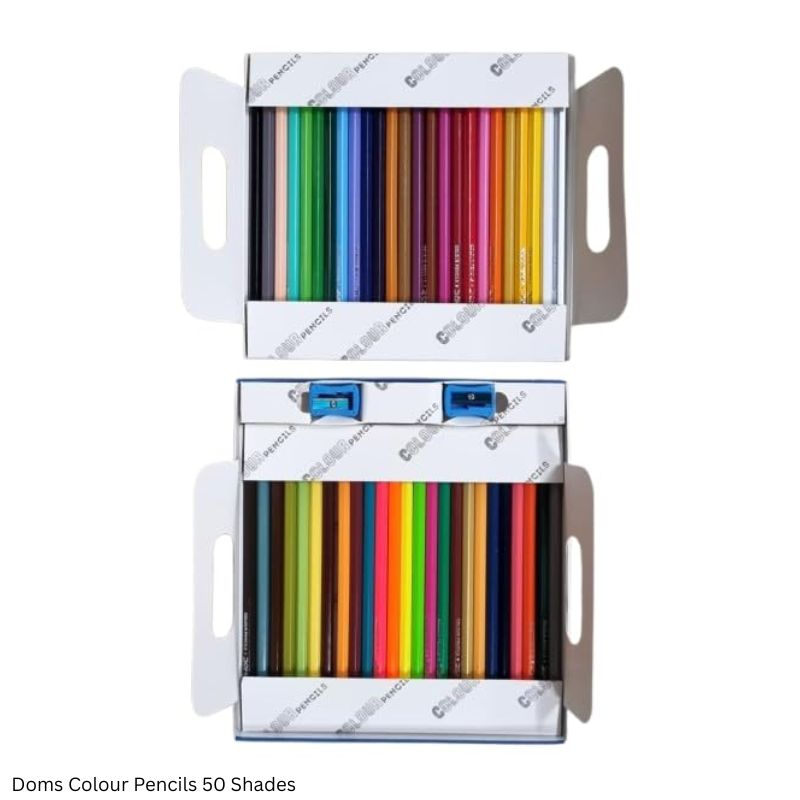 DOMS Colour Pencils 50 Shades - Hexagonal Bright Colour Pencils