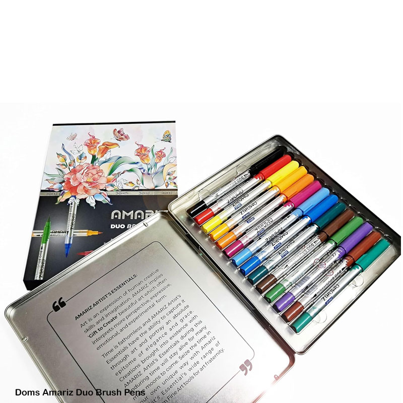 Doms Amariz Duo Brush Pens 14 Shades used for Calligraphy and Fine Art