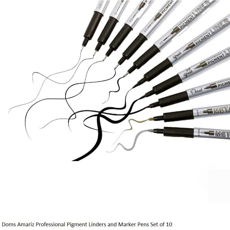AMARIZ DOMS Pigment Fine Point Liner – Black (Set of 5 & 10)