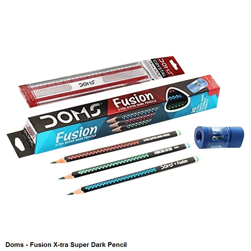 Doms Fusion X-TRA Super Dark Triangle Graphite Pencils pack of 10