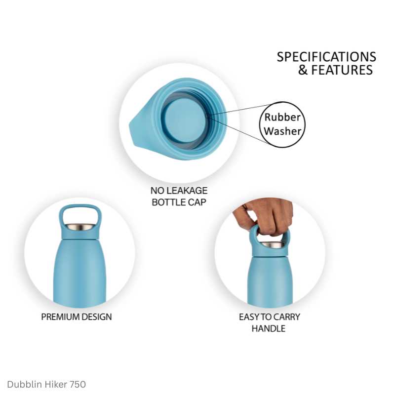 Dubblin Hiker 500 and 750 Insulated Water Bottle 500ml and 750ml in Assorted Colours