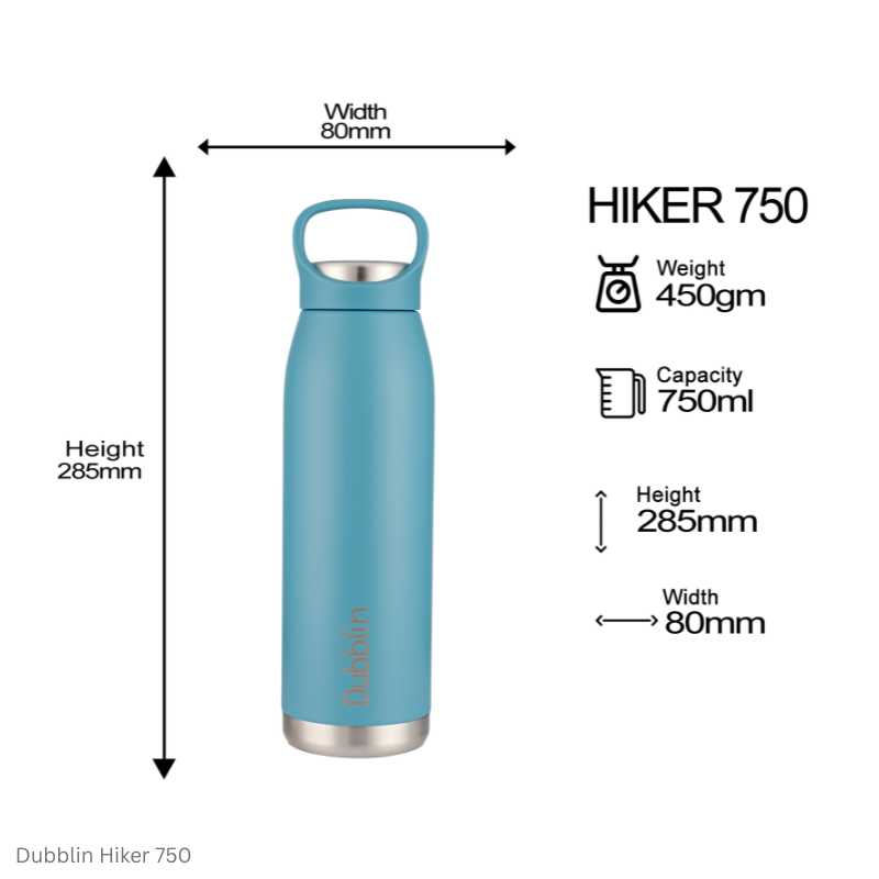 Dubblin Hiker 500 and 750 Insulated Water Bottle 500ml and 750ml in Assorted Colours