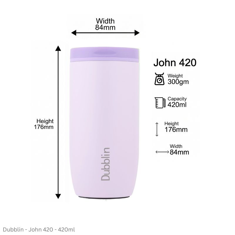 Dubblin JOHN 420 Double Walled Stainless Steel MUG 420 ML - Assorted Colors