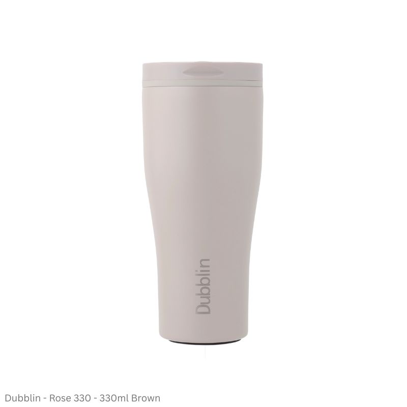 DUBBLIN ROSE 330 Stainless Steel Tea Coffee Mug Double Wall Insulated with Lid, Wide Mouth Mug 330 ML