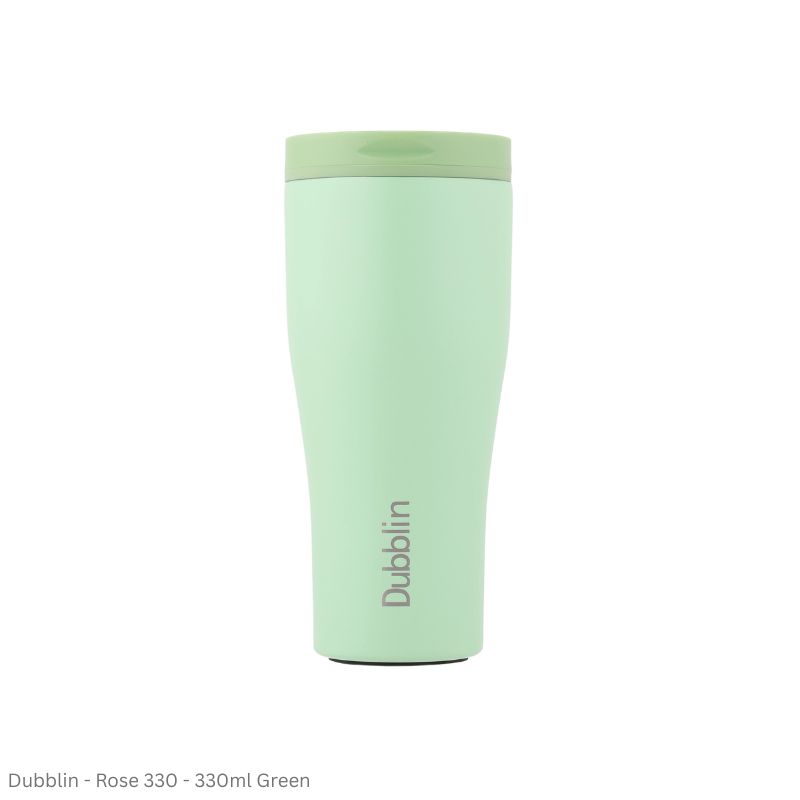 DUBBLIN ROSE 330 Stainless Steel Tea Coffee Mug Double Wall Insulated with Lid, Wide Mouth Mug 330 ML