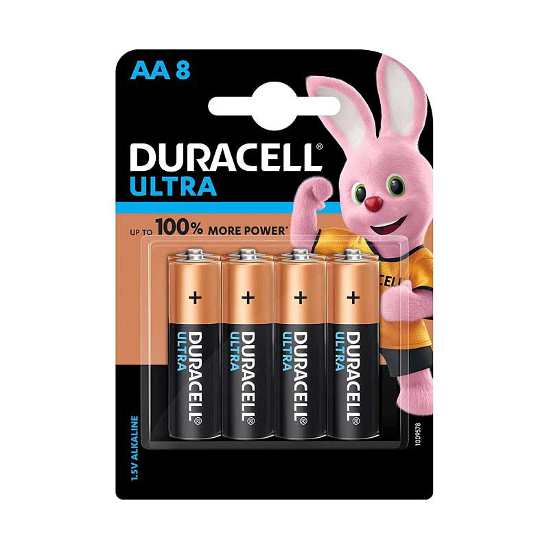 Duracell Ultra 1.5v Alkaline AA Batteries Pack of 2Pcs, 4Pcs and 8Pcs