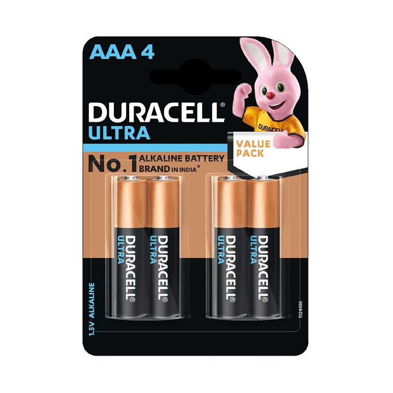Duracell Ultra 1.5v Alkaline AAA Batteries Pack of 2Pcs, 4Pcs and 8Pcs