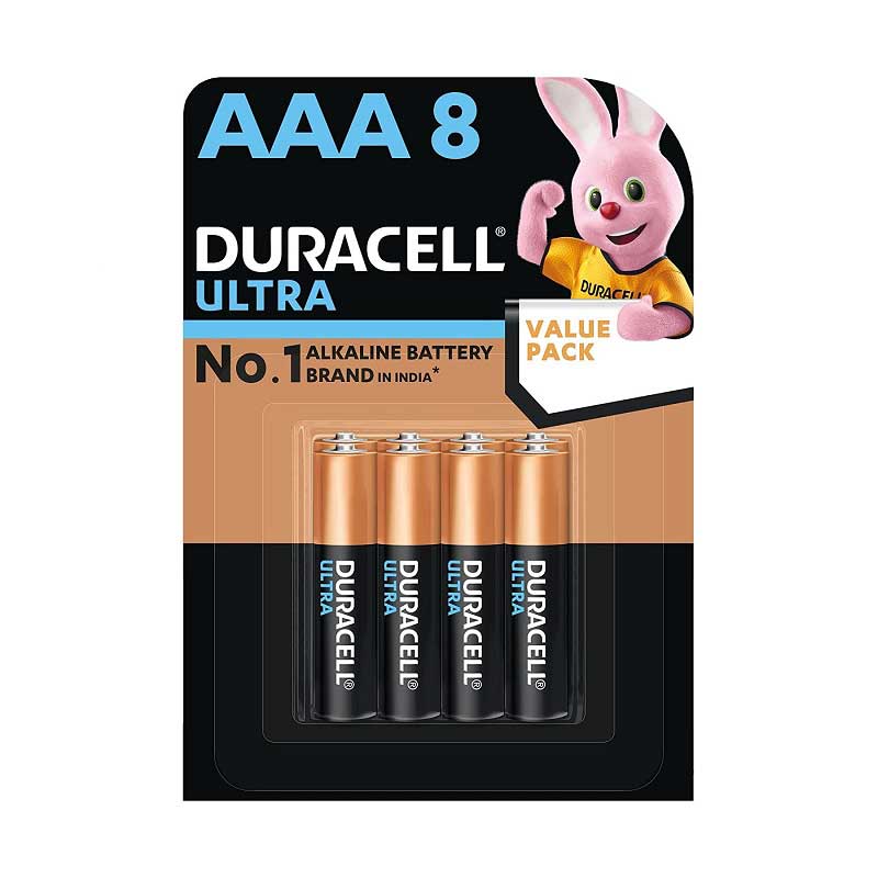 Duracell Ultra 1.5v Alkaline AAA Batteries Pack of 2Pcs, 4Pcs and 8Pcs