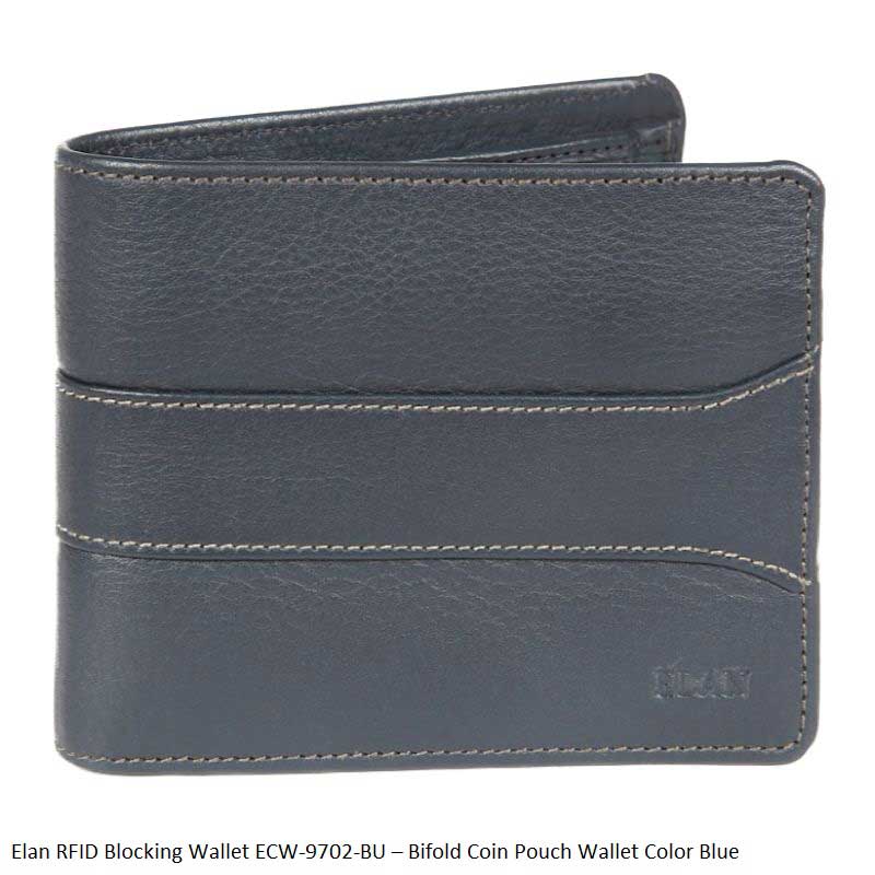 Elan Wallet ECW-9702 Bl and BU- Classic Bifold Coin Pouch Wallet – Timeless Organizer