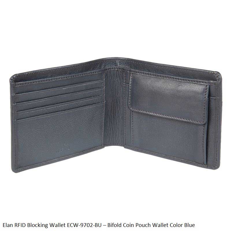 Elan Wallet ECW-9702 Bl and BU- Classic Bifold Coin Pouch Wallet – Timeless Organizer
