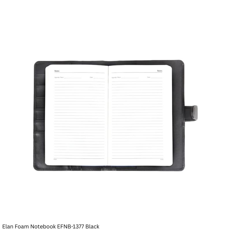 Elan Foam Notebook EFNB-1377 Black - Premium Executive Soft Cover Notebook