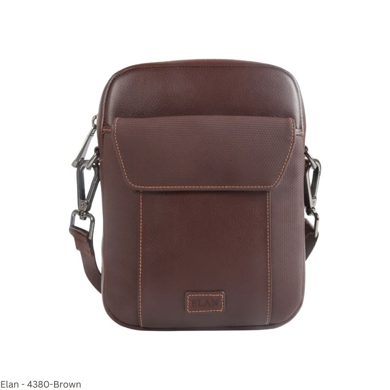 Elan EFSHB-4380 Small Grain Foam Shoulder Bag with Zip Closure – Brown | Lightweight Everyday Carry