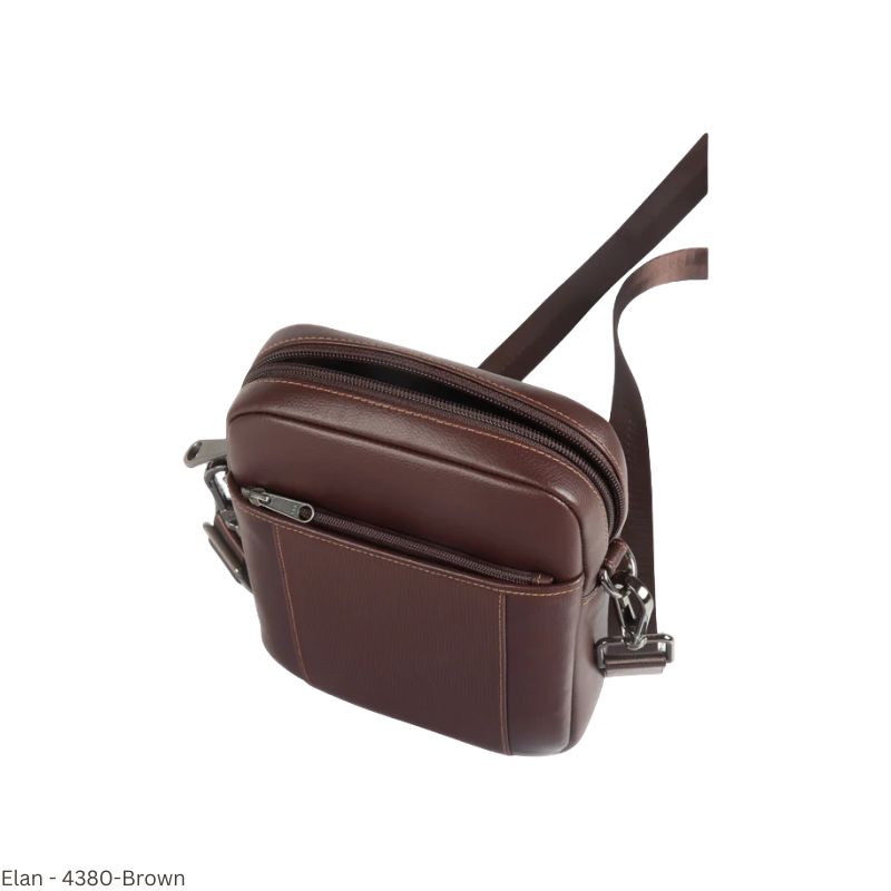 Elan EFSHB-4380 Small Grain Foam Shoulder Bag with Zip Closure – Brown | Lightweight Everyday Carry