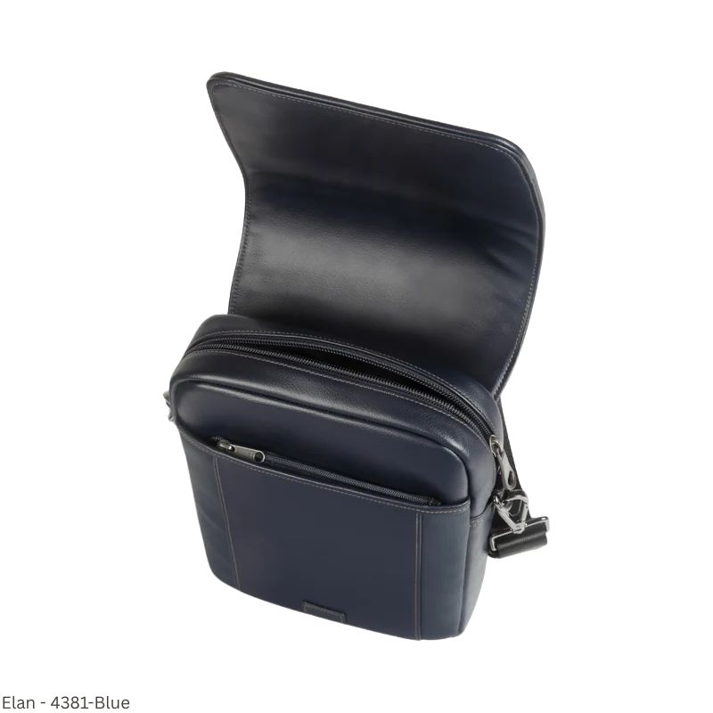 Elan EFSHB-4381 Small Grain Foam Shoulder Bag with Flap – Blue | Sleek & Minimal Office Bag