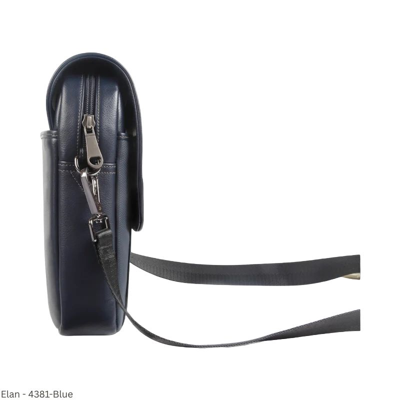 Elan EFSHB-4381 Small Grain Foam Shoulder Bag with Flap – Blue | Sleek & Minimal Office Bag
