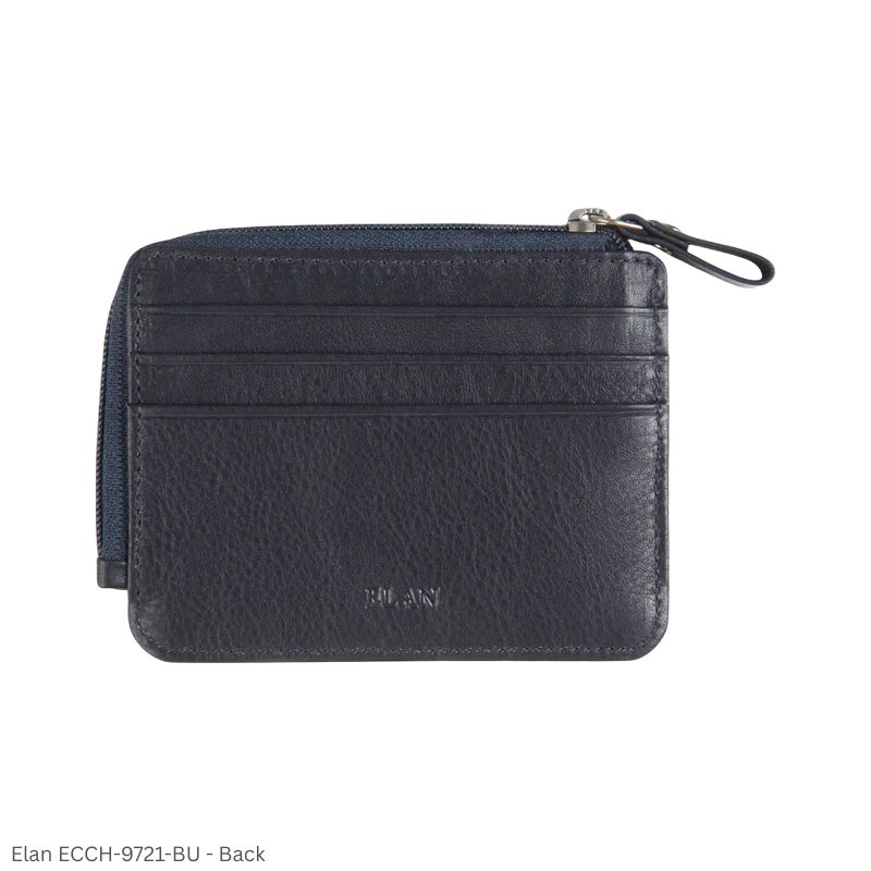 Elan Zipper Card Holder ECCH-9721 RFID Protected - Color Black, Blue and Brown