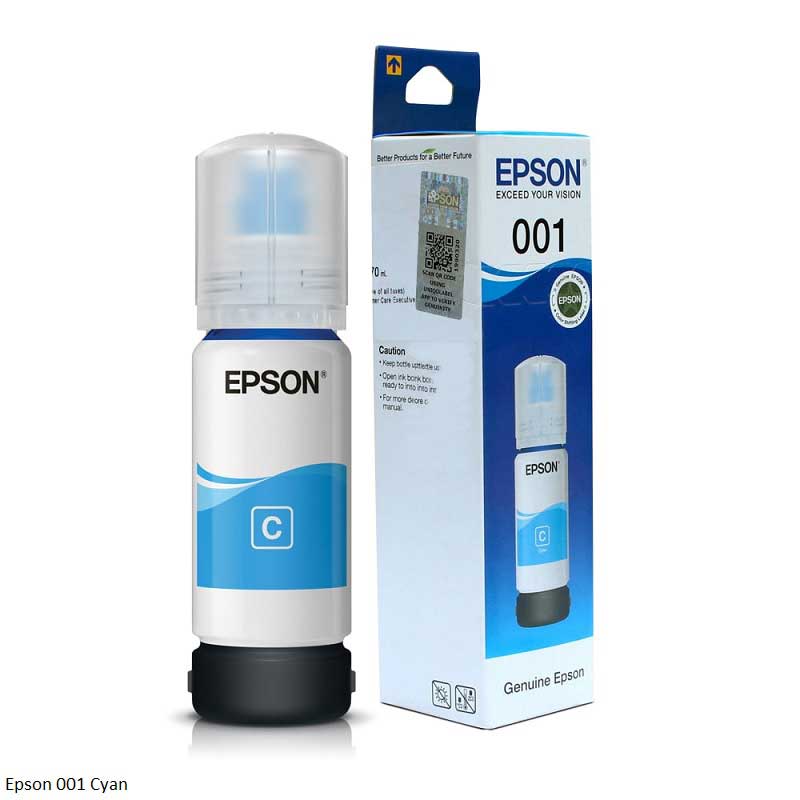 Epson 001 Printer Ink – Black 127ml, Cyan 70ml, Magenta 70ml & Yellow 70ml | For L4100, L4200, L4300, L6100, L6200, L6300 & L14100