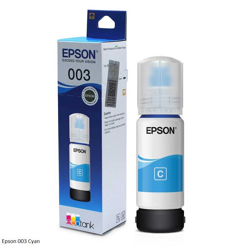 Epson 003 Printer Ink – Black, Cyan, Magenta & Yellow 65ml Each | For L1100, L1200, L3100, L3200, L3500, L5100, L5200 & L11050
