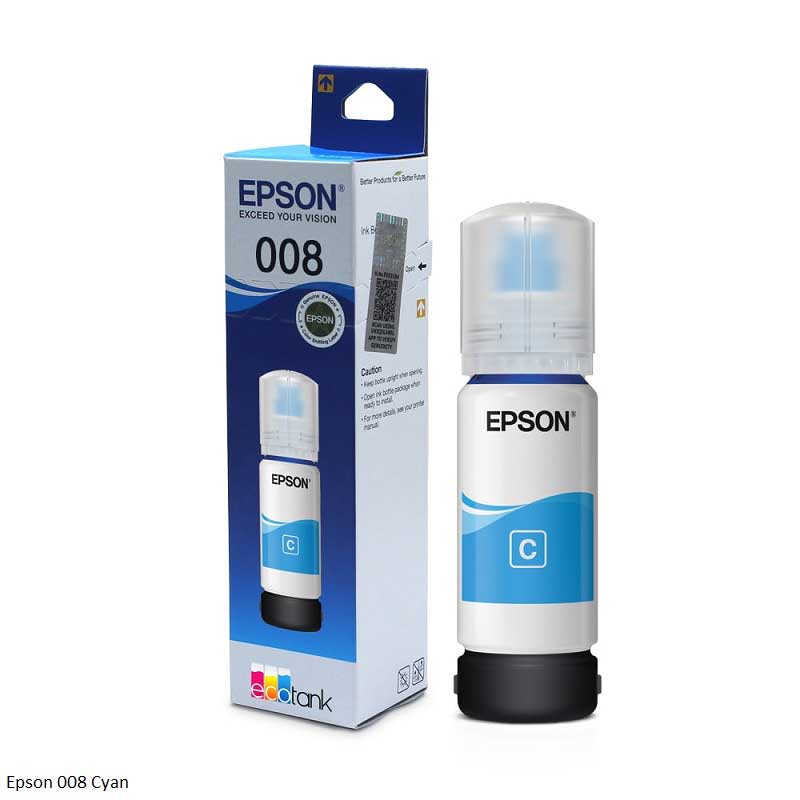 Epson 008 Printer Ink – Black 127ml, Cyan 70ml, Magenta 70ml & Yellow 70ml | For L6460, L6490, L6570, L6580, L15150, L15160, L15180, M15140 & M15180