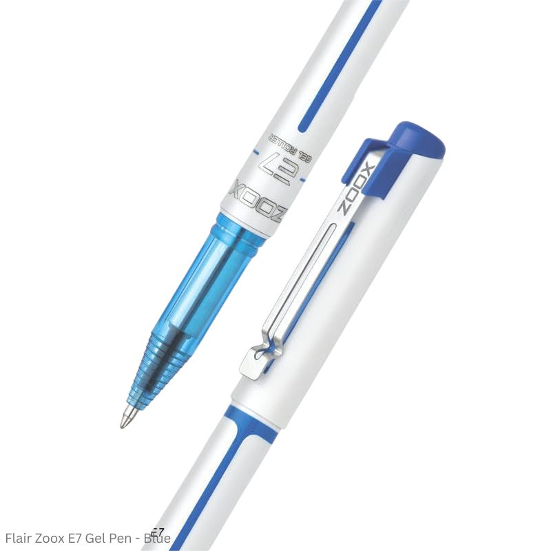 Flair Zoox E7 Gel Roller Pen Ink Color Black and Blue