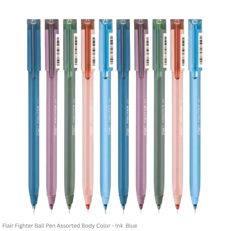 Flair Fighter Ball Pen Triangle Grip available in Black, Blue and Red writing color
