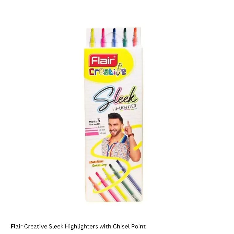 Flair Creative Sleek Highlighter - Set of 5