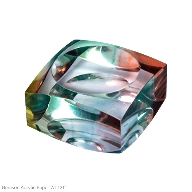 Gemson 1211 Rainbow Color Square Shape Acrylic Paper Weight