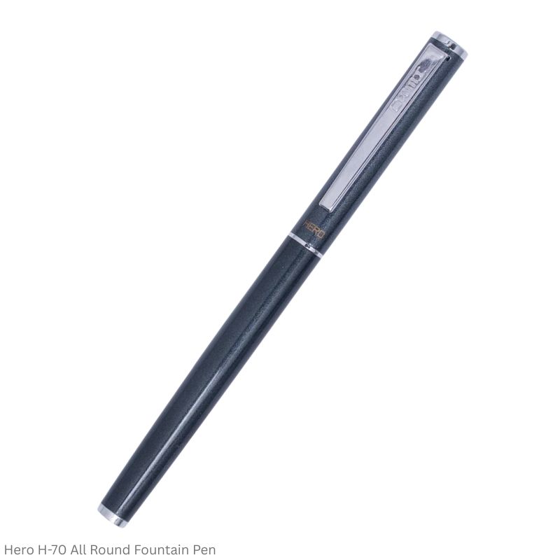Hero Fountain Pen H-70 All Round Tip Squeeze Converter, Black Body