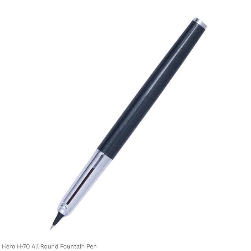 Hero Fountain Pen H-70 All Round Tip Squeeze Converter, Black Body