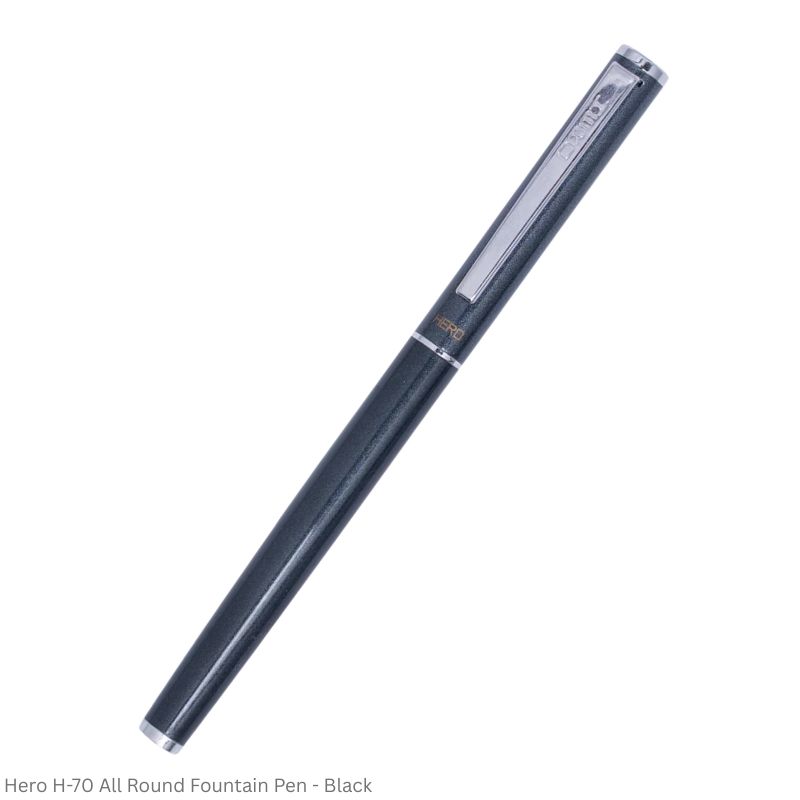 Hero Fountain Pen H-70 All Round Tip Squeeze Converter, Black Body