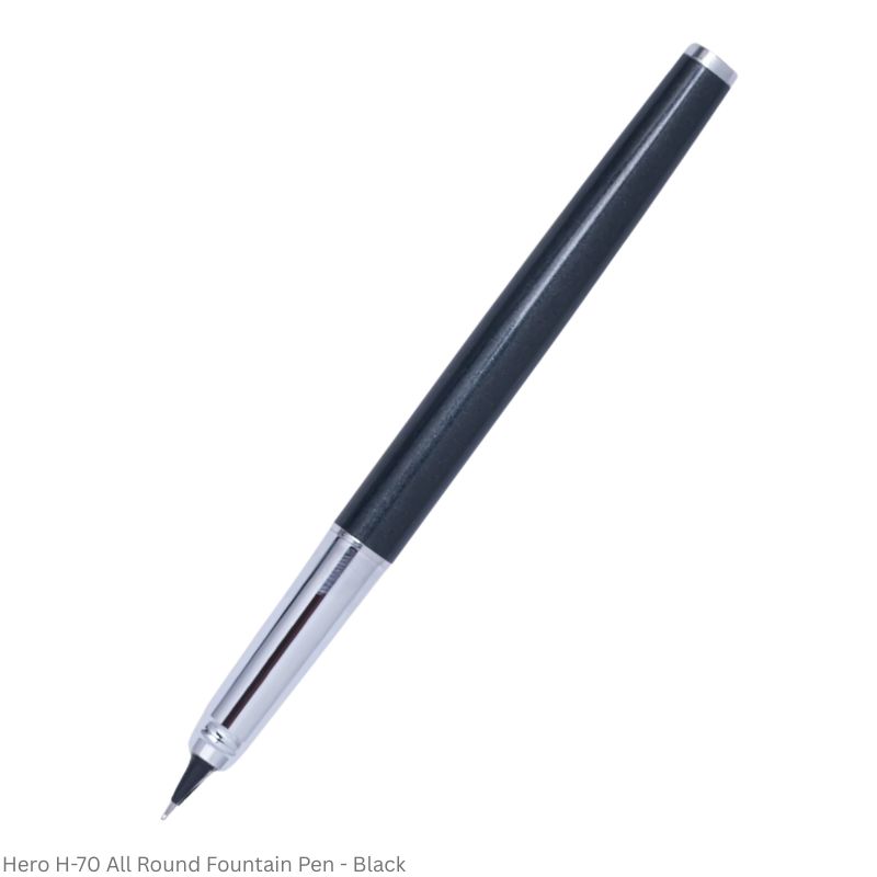 Hero Fountain Pen H-70 All Round Tip Squeeze Converter, Black Body