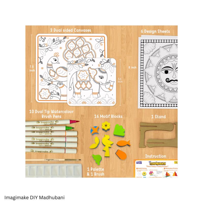 Imagimake DIY Madhubani Traditional Indian Art Craft Kit for Kids 8and above