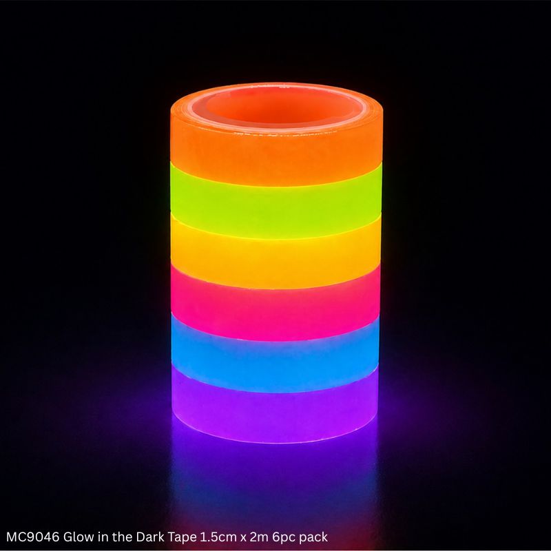 JAGS Glow in the Dark Tape MC9046 1.5cm x 2m - 6 Piece Pack - Decorative and Craft Tape
