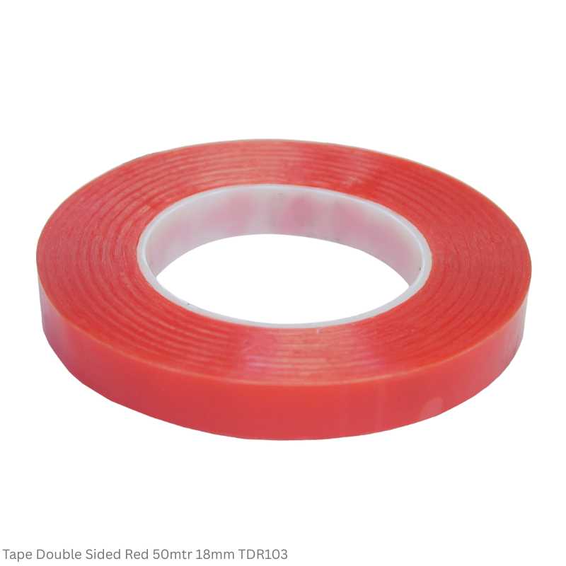 Jags Tape Double Sided Red 50 meters available in 6mm, 12mm, 18mm and 24mm width