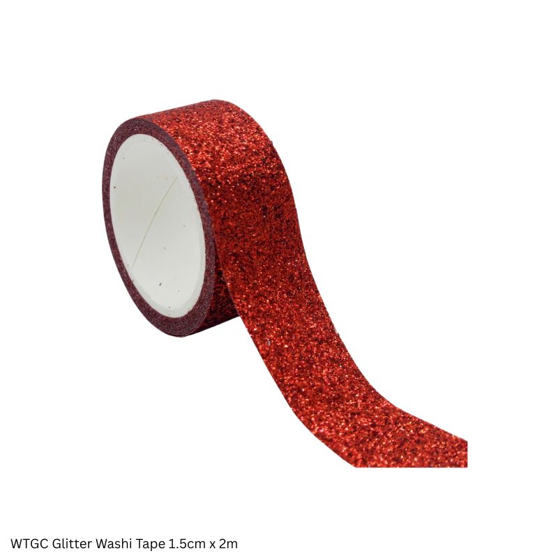 JAGS Washi Glitter Tape WTGC 1.5cm x 2m Decorative Craft Tape