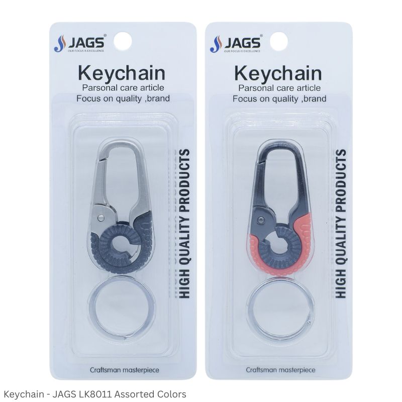 JAGS LK8011 Hook Keychain with 2 Ring - Assorted Colors