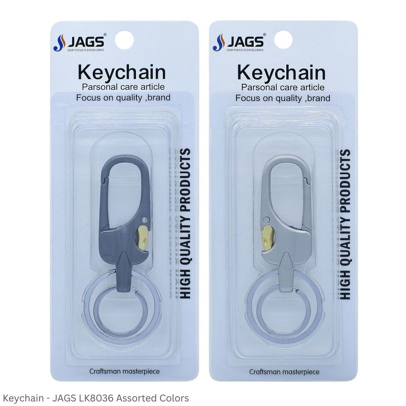 JAGS LK8036 Hook Keychain with 2 Ring - Assorted Colors