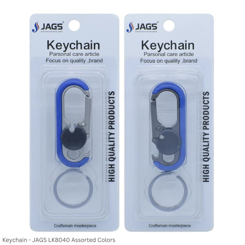 JAGS LK8040 Hook Keychain with 2 Ring - Assorted Colors