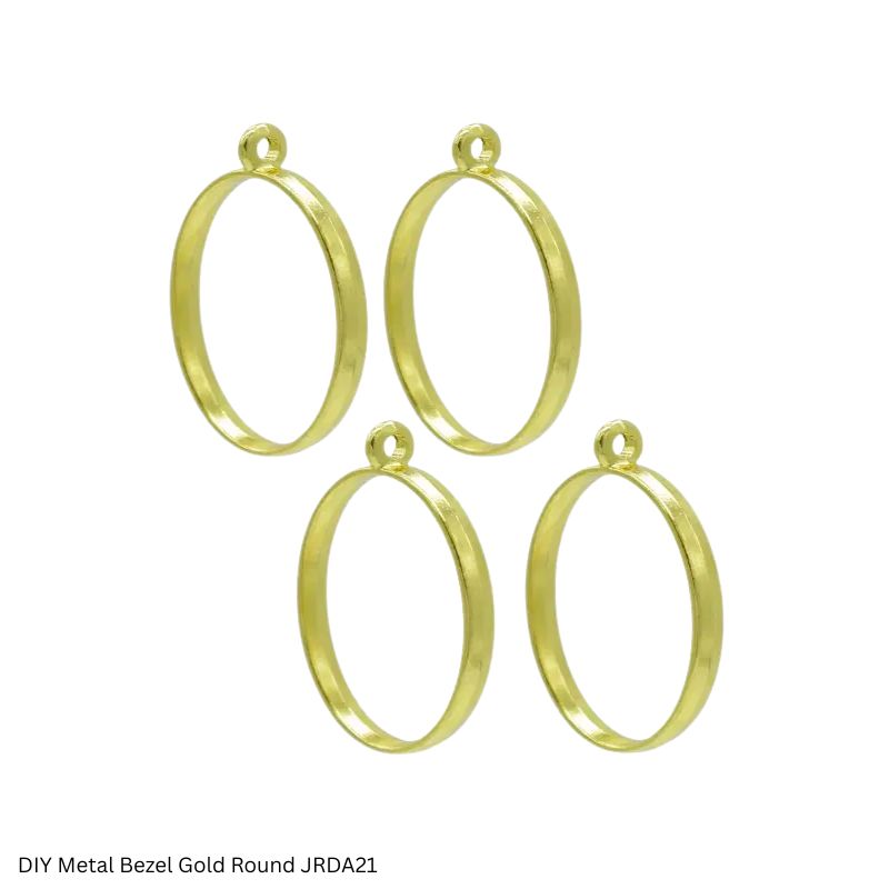 JAGS DIY Metal Bezel 4 Piece Pack Assorted Designs - Resin Jewellery Frames