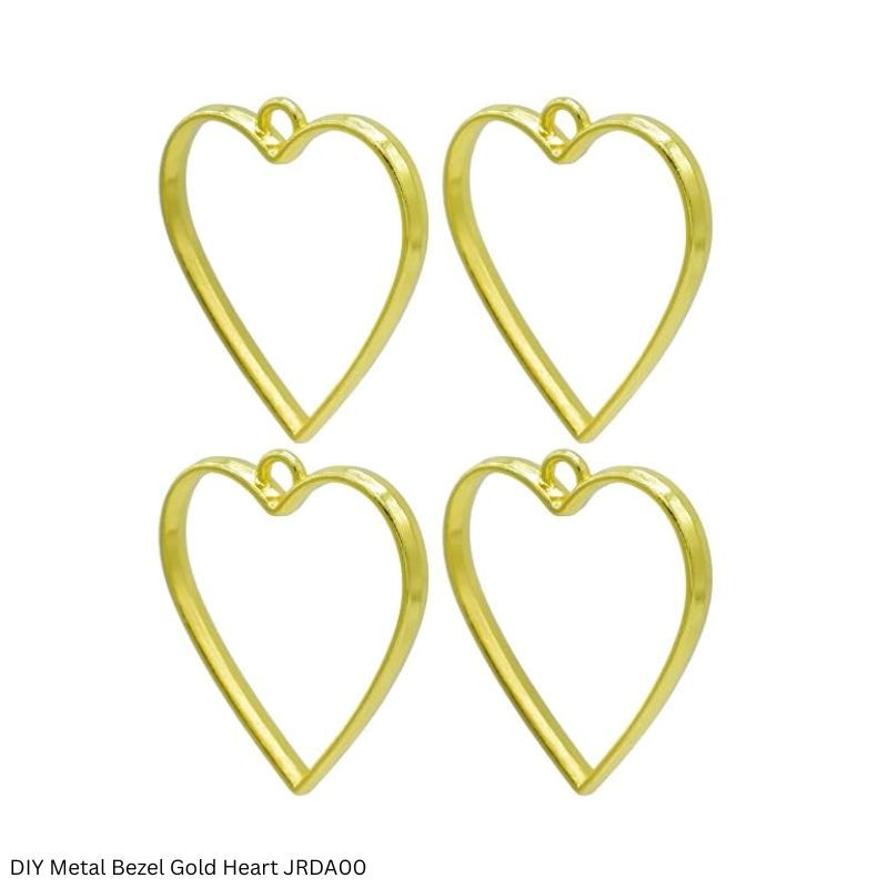 JAGS DIY Metal Bezel 4 Piece Pack Assorted Designs - Resin Jewellery Frames
