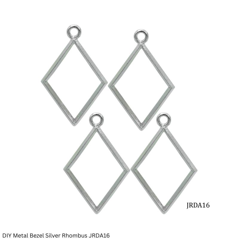 JAGS DIY Metal Bezel 4 Piece Pack Assorted Designs - Resin Jewellery Frames