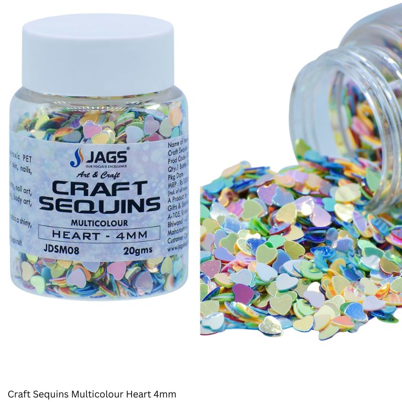 JAGS DIY Craft Sequins Multicolour 20gm Assorted Designs - Resin Art Craft Supplies
