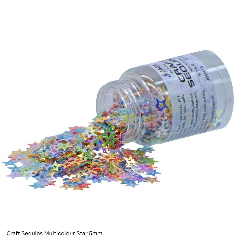 JAGS DIY Craft Sequins Multicolour 20gm Assorted Designs - Resin Art Craft Supplies