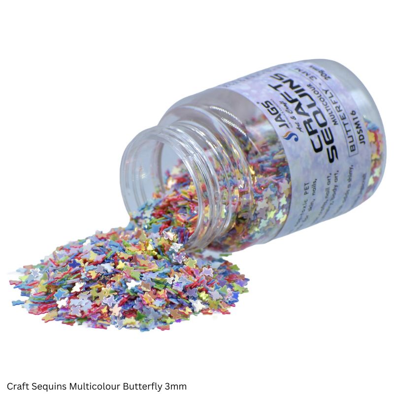 JAGS DIY Craft Sequins Multicolour 20gm Assorted Designs - Resin Art Craft Supplies