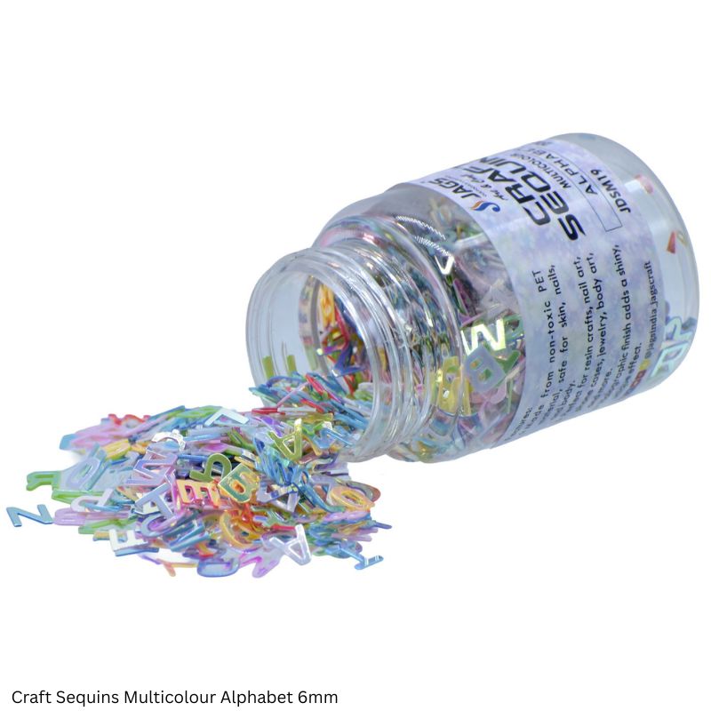 JAGS DIY Craft Sequins Multicolour 20gm Assorted Designs - Resin Art Craft Supplies