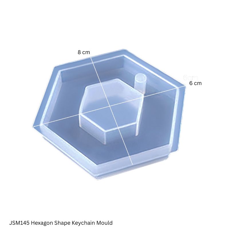 JAGS Silicone Mould JSM145 Hexagon Shape Keychain Design - Resin Keychain Mould