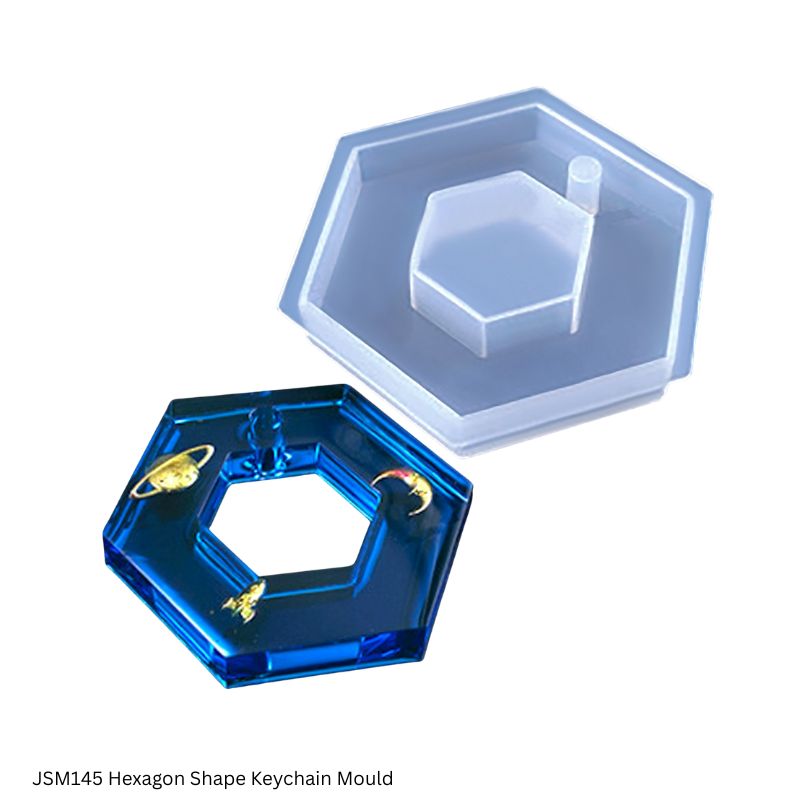 JAGS Silicone Mould JSM145 Hexagon Shape Keychain Design - Resin Keychain Mould