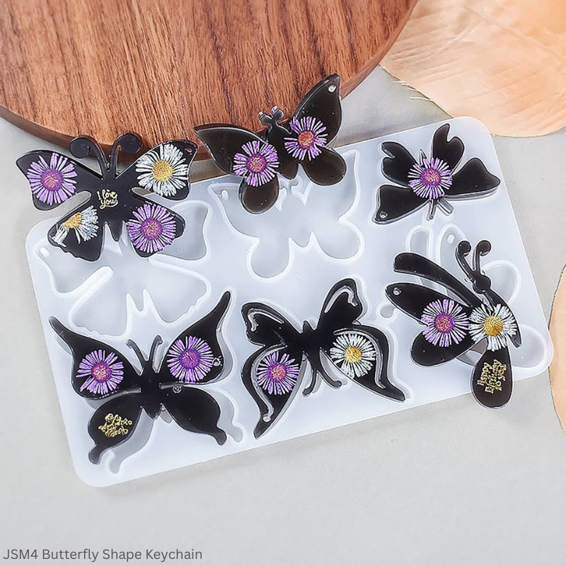 Jags Silicone Mould JSM4 – Butterfly Shape Keychain Design Resin Casting Mould