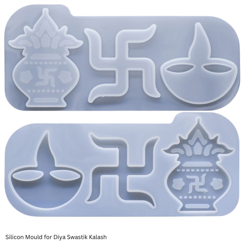 JAGS Silicone Mould SMDS00 Diya Swastik Kalash for Resin Art
