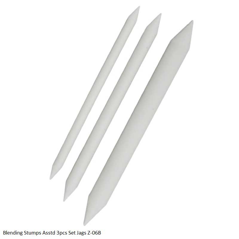 Jags Z-06B Blending Stump Assortment – 3 Piece Paper Blending Tool Set for Sketching & Shading